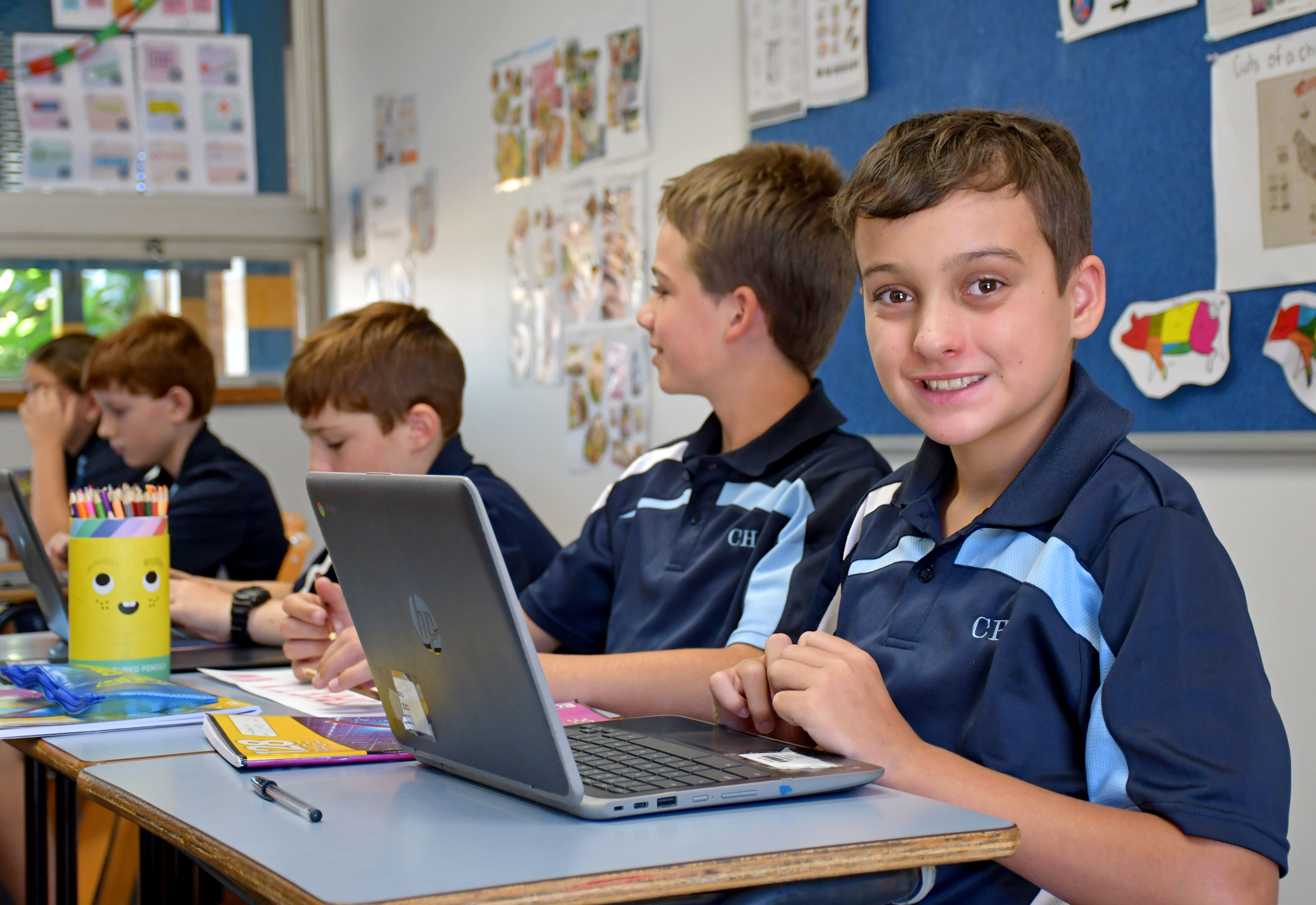 Students with laptops